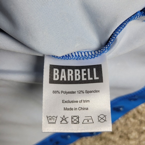 NWT Barbell High Steaks Mens Large Blue AOP Steak Ham Bacon Performance Polo - Picture 5 of 6
